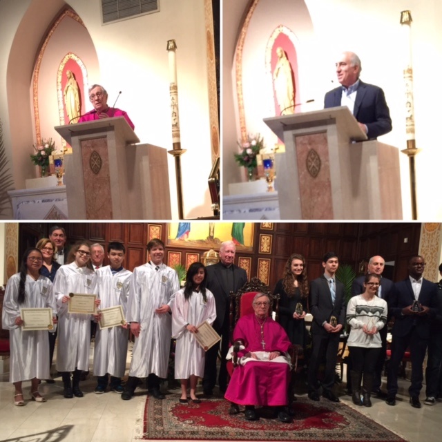 Cosmo and Bishop Address Scholarship Recipients